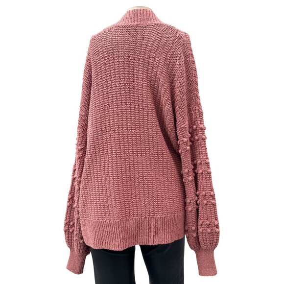Madewell Bobble Open Front Pocket Cardigan Sweater Dusty Rose Pink Women XS - Picture 3 of 12